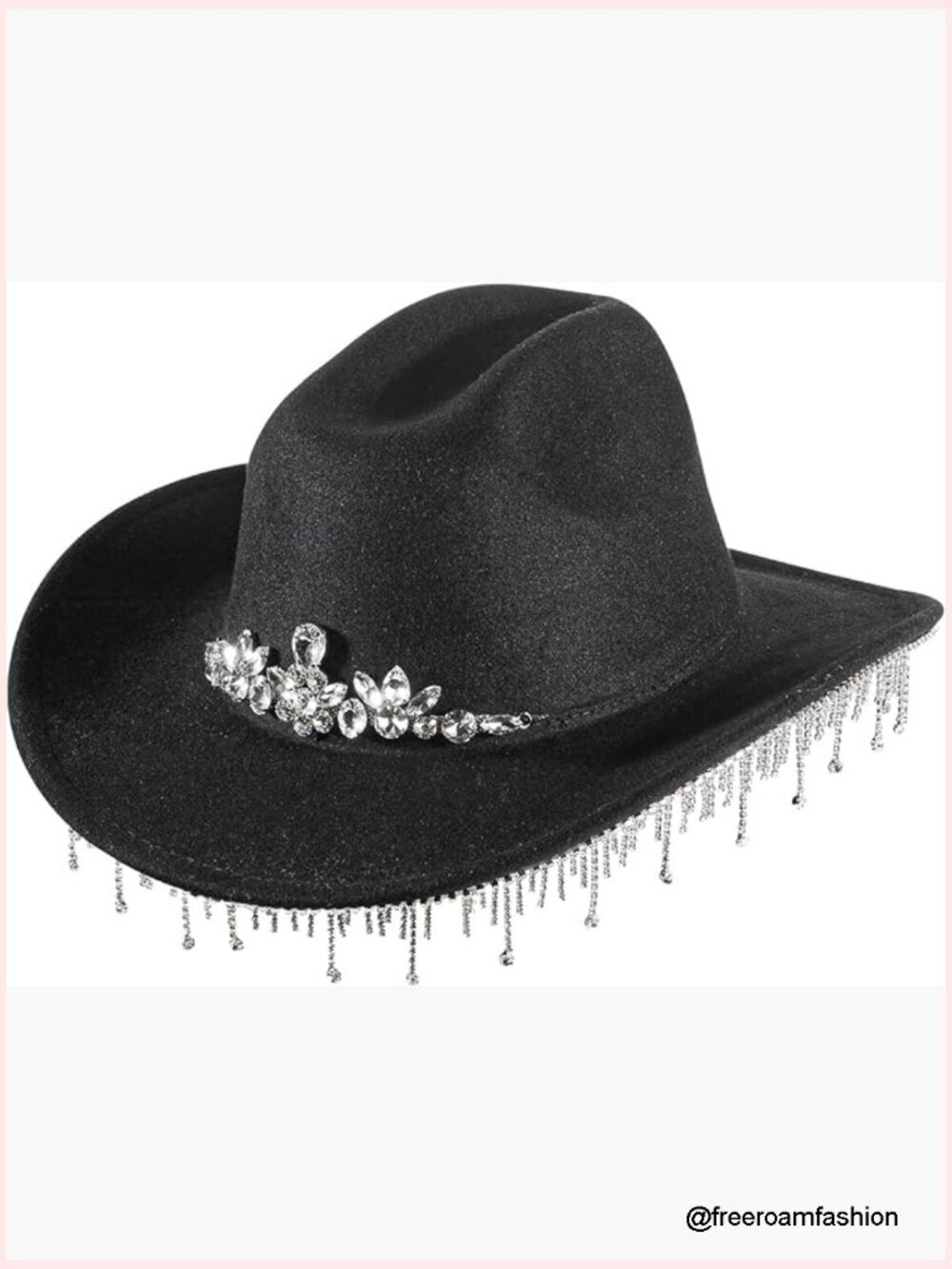 Womens Cowboy Hat Rhinestone Spark Cowgirl Wide Brim